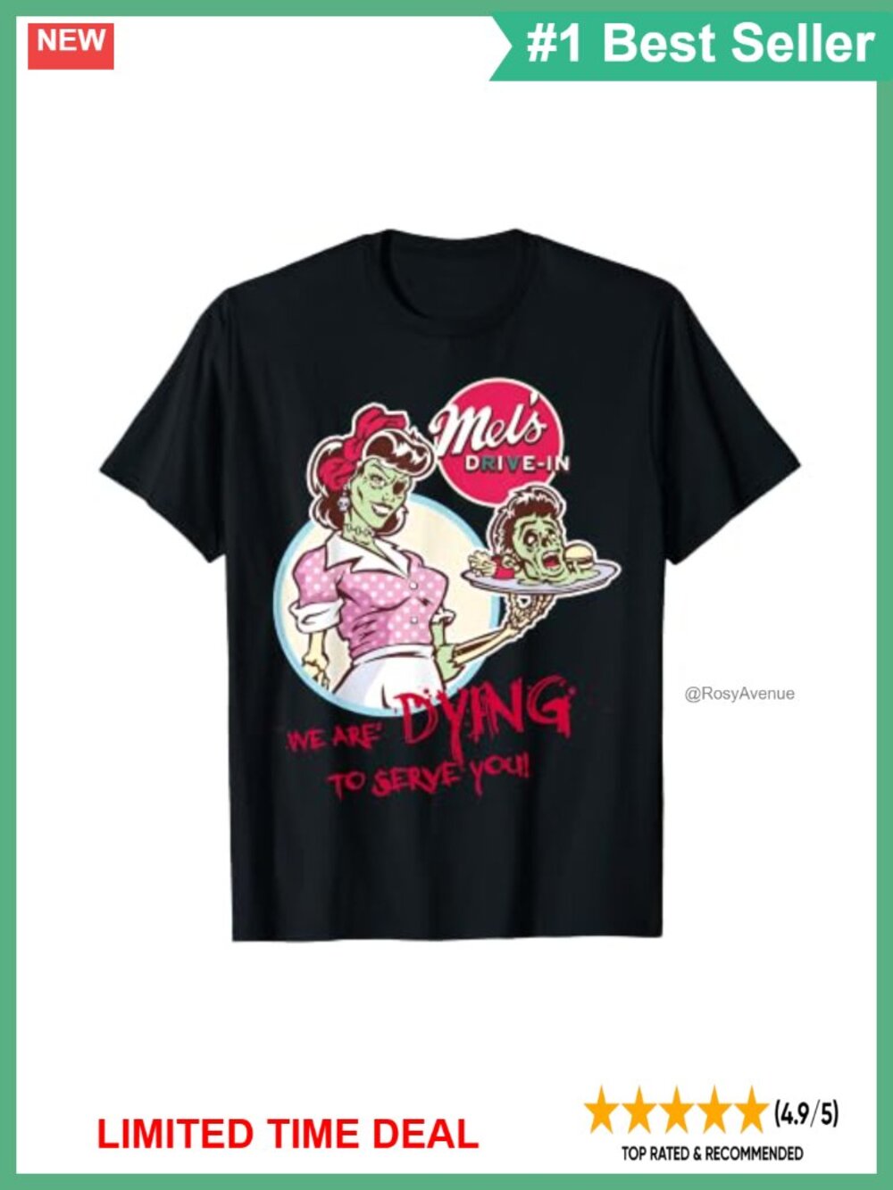 Halloween Horror Nights Mel's Zombie Diner Front Back T-Shirt